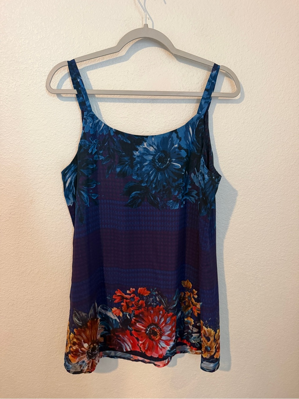 CAbi Navy & Blue Floral Double-Strap Tank - Picture 4 of 4